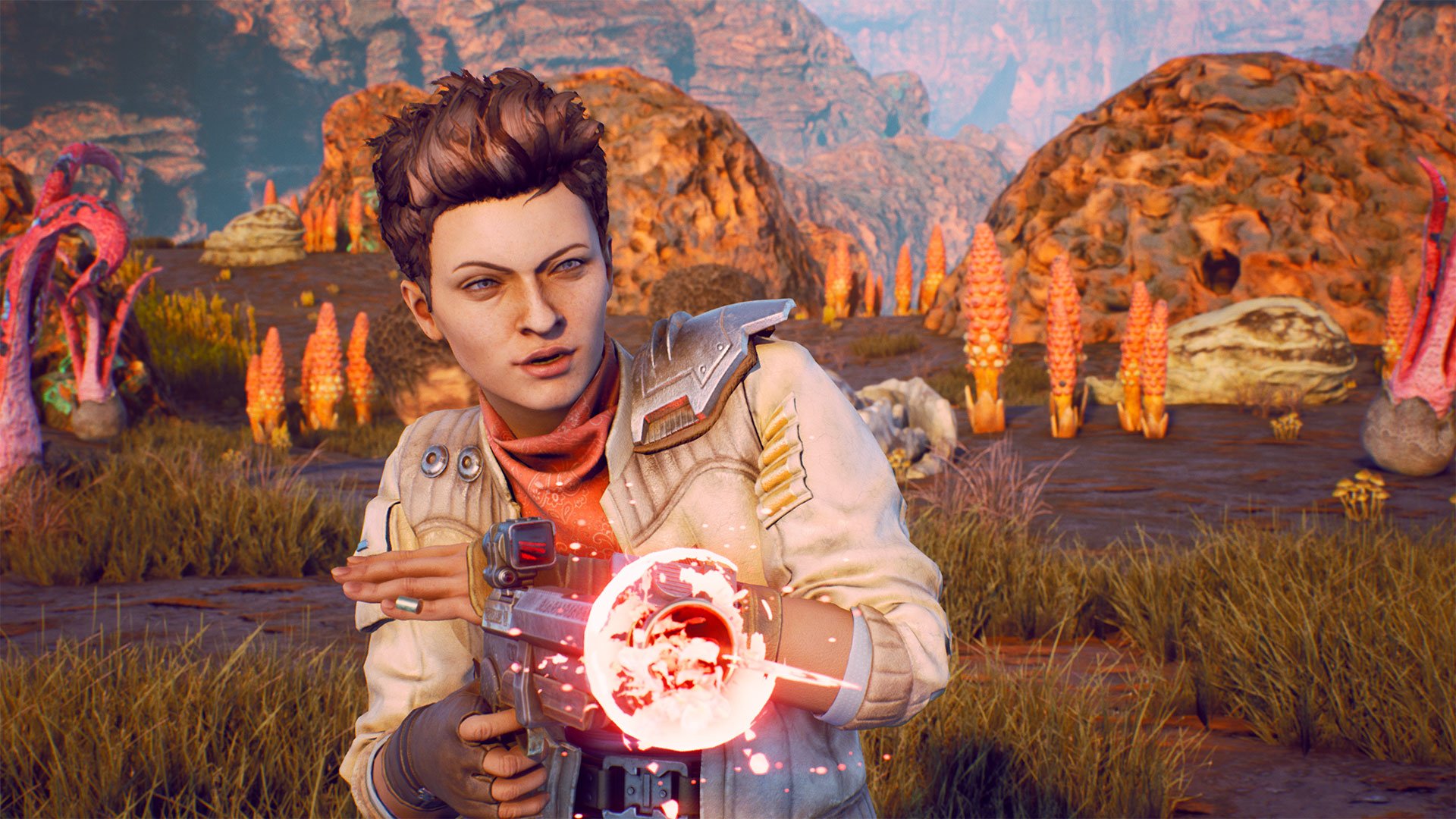 One of the companions from The Outer Worlds, Ellie.