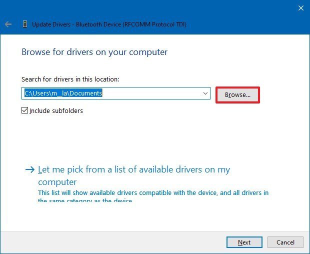 Browse Bluetooth driver package