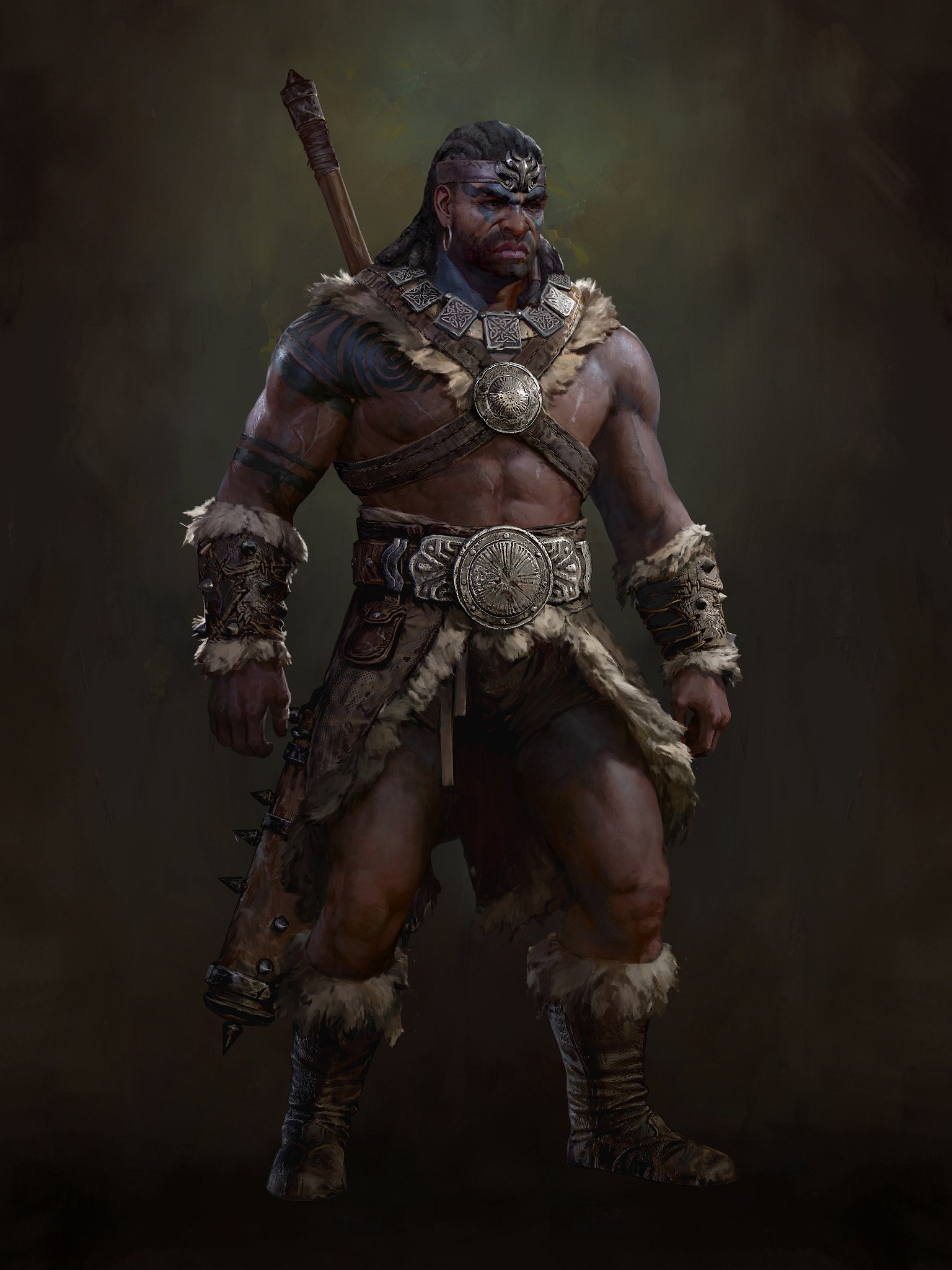 Concept art of the Barbarian in Diablo 4