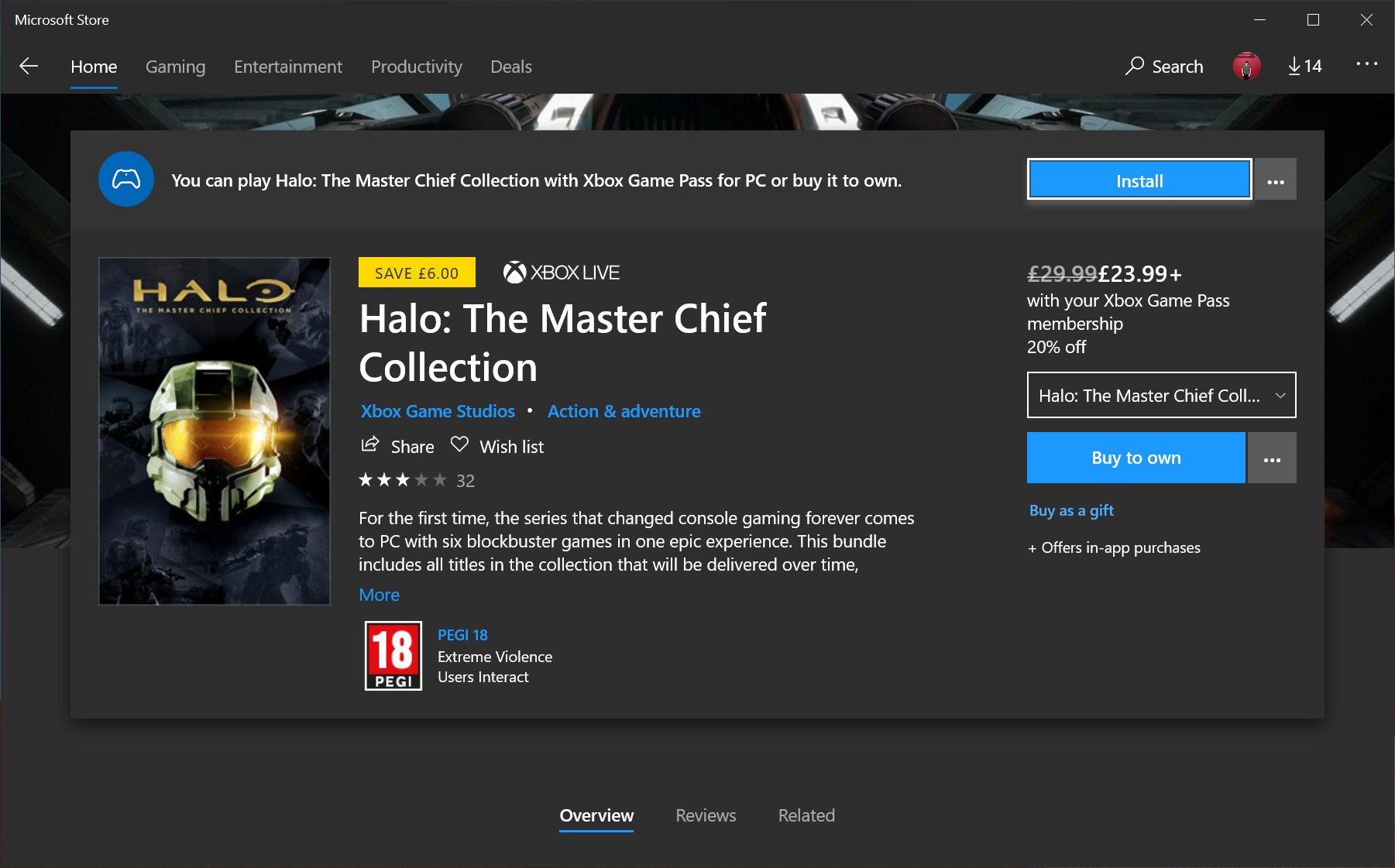 master chief collection xbox store
