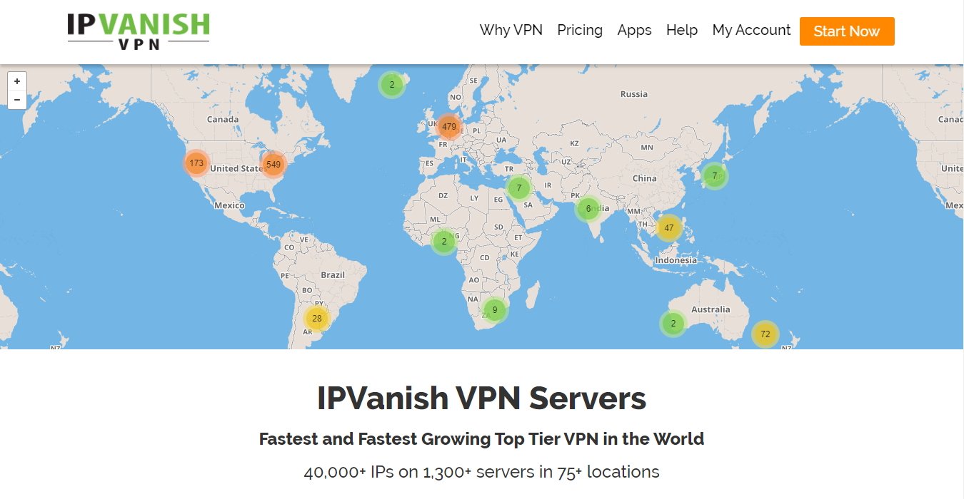IPVanish server map