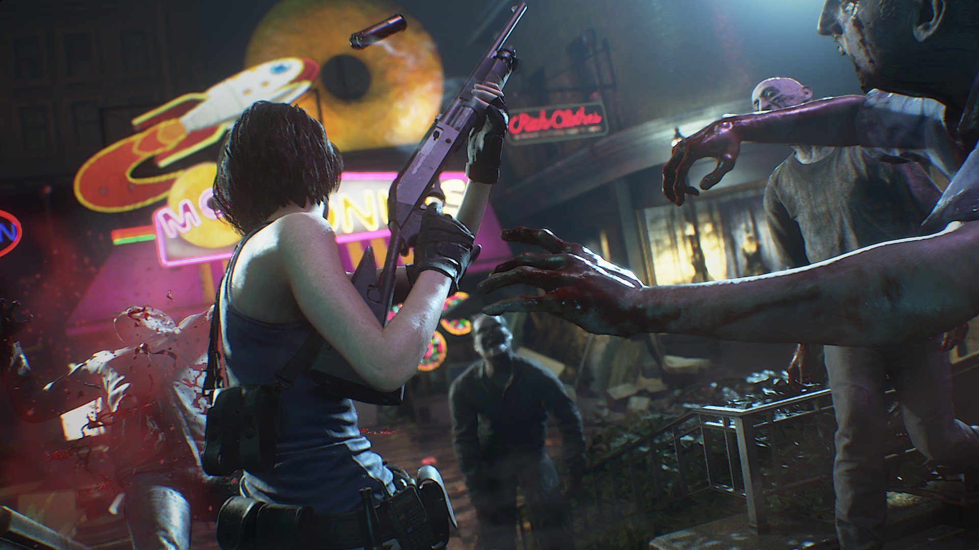 Jill Valentine fights zombies in Resident Evil 3 remake