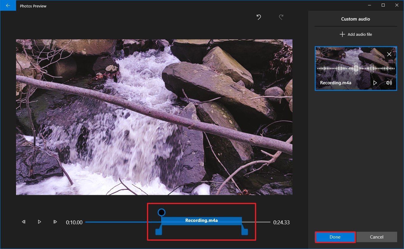 Photos video editor add narration to video project
