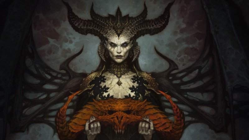 Lilith promotional art for Diablo 4