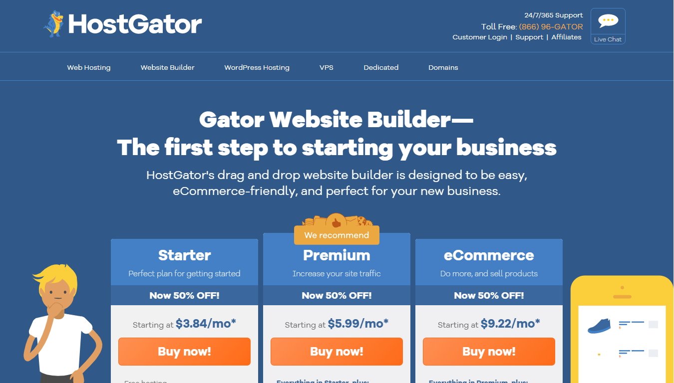 HostGator website builders