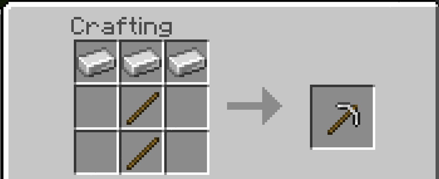 Pickaxe crafting recipe