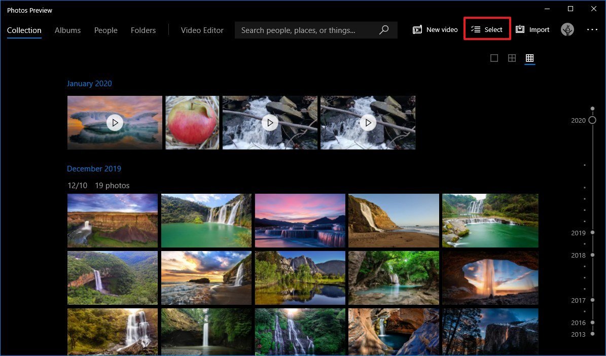 Photos Select Video Multiple Trims option