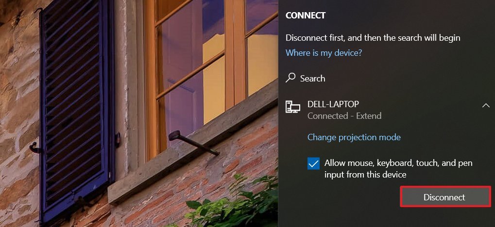 Windows 10 disconnect wireless display