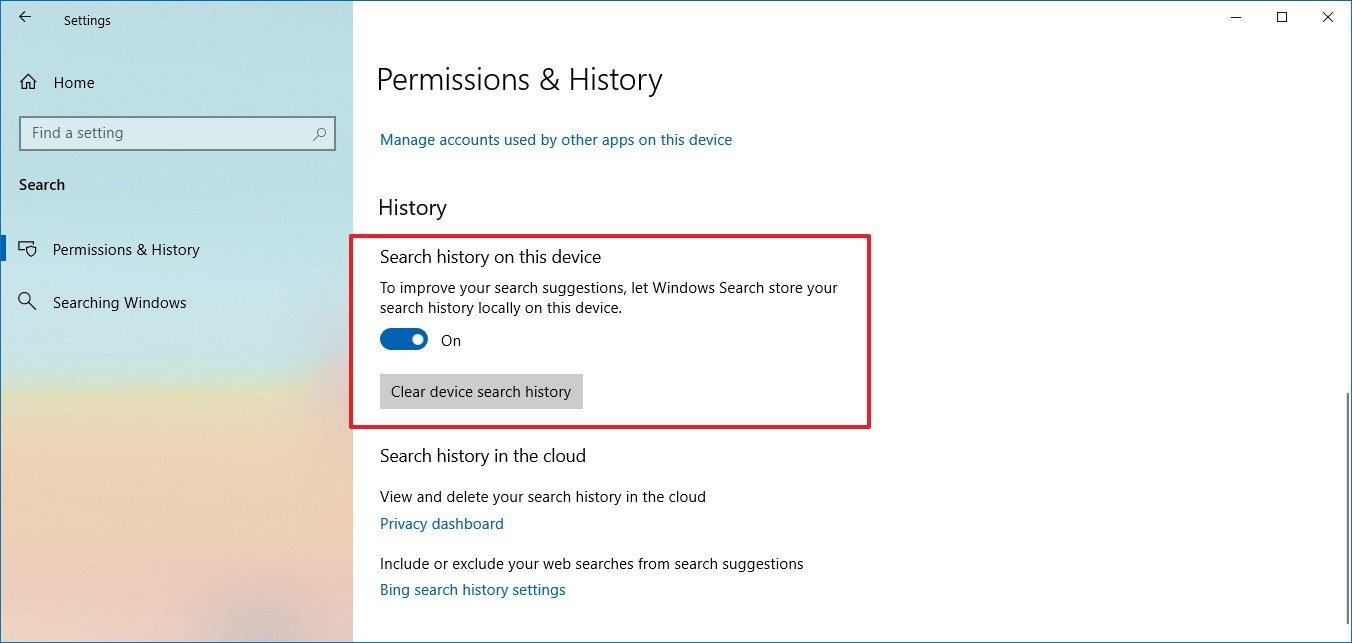 https://www.windowscentral.com/sites/wpcentral.com/files/styles/large/public/field/image/2020/03/search-history-device-setting-windows-10-2020-update.jpg?itok=iRTnAOGi
