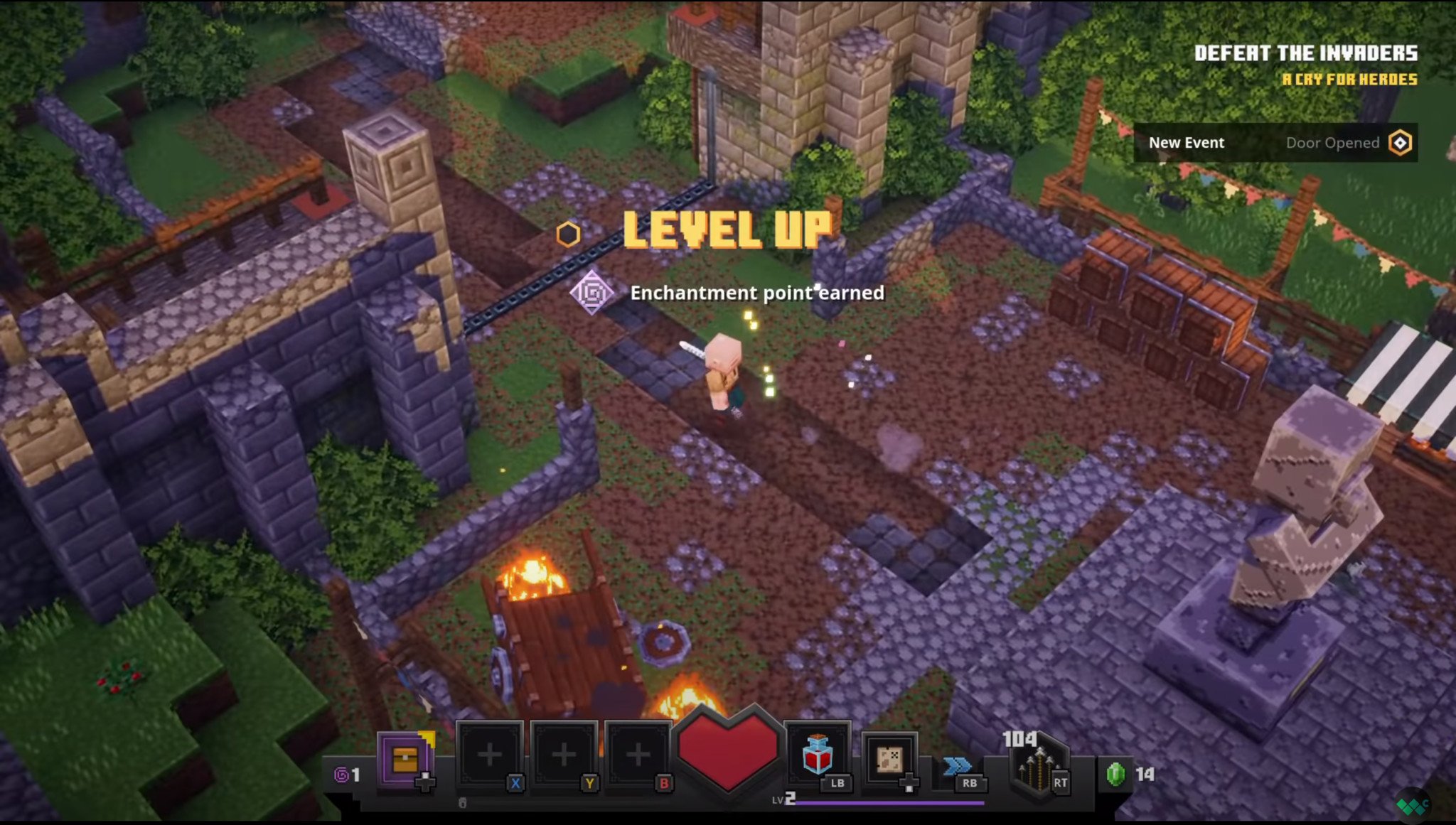 Minecraft Dungeons Beta Upgrade Screen