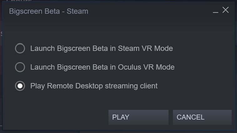 Bigscreen Steam Desktop Mode