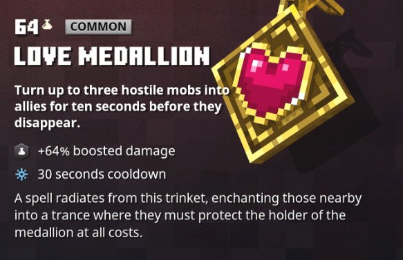 Minecraft Dungeons Love Medallion