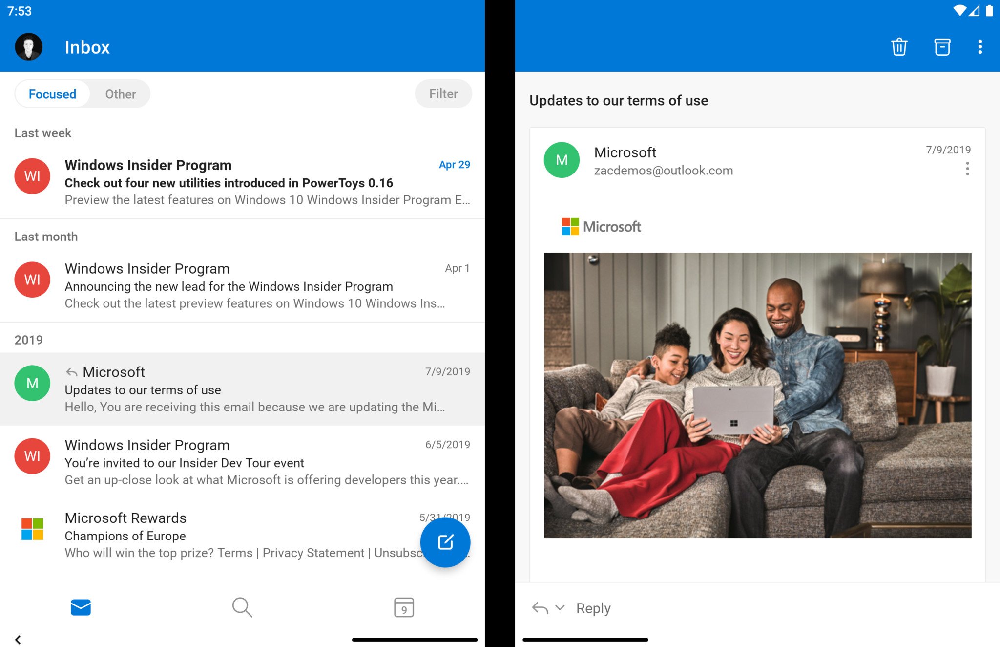 Outlook on Surface Duo