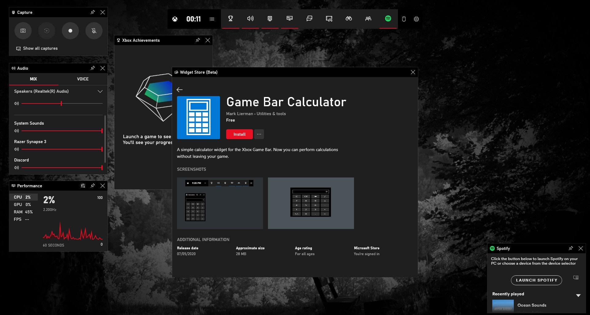 Xbox Game Bar Calculator