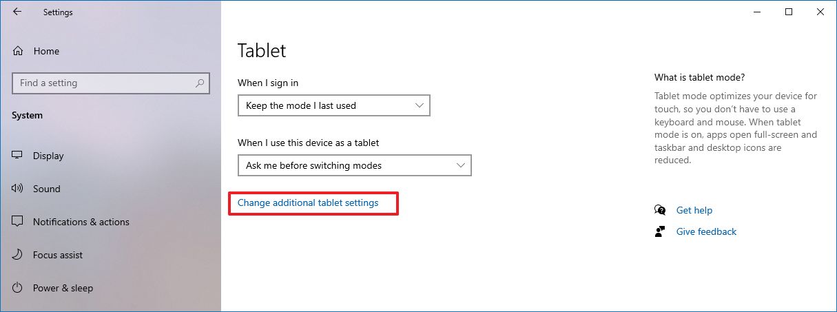 Change Addditional Tablet Settings