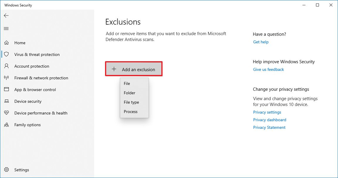 Microsoft Defender Exclusion 