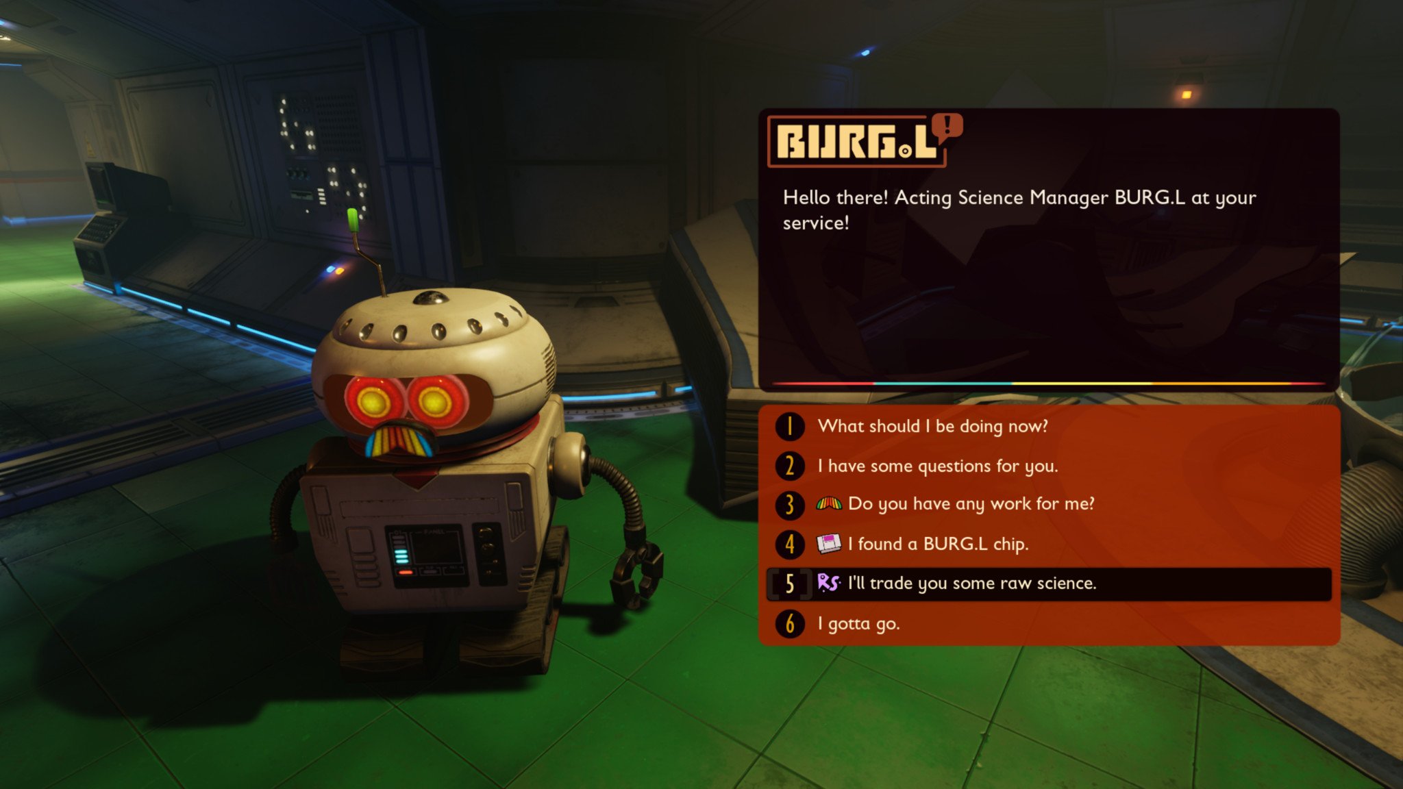 Grounded Burgl Upgrade Screen