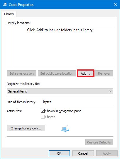Add new folder to new library