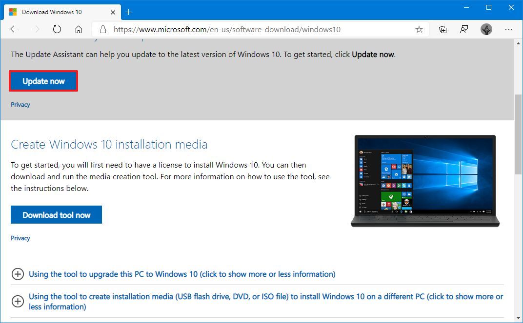 microsoft windows 10 update assistant download