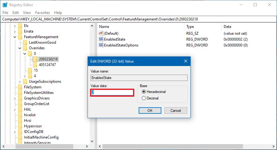 2093230218 key to enable new Start on Windows 10