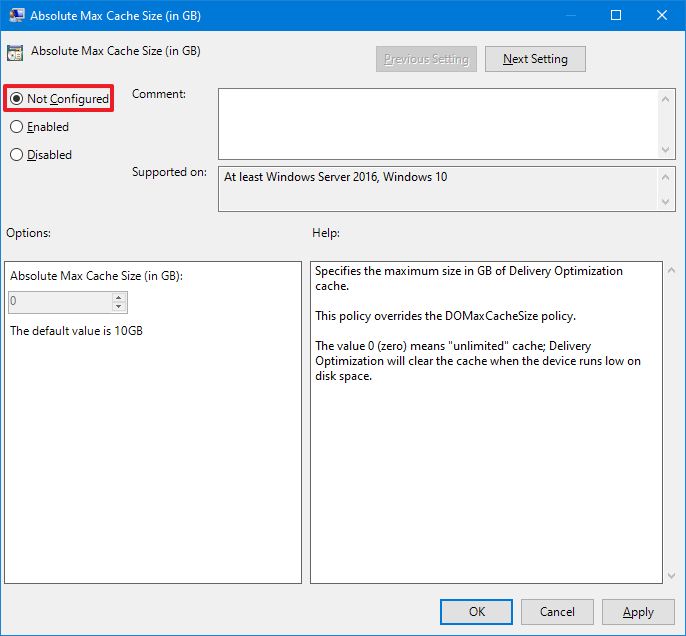 Reset Group Policy object settings