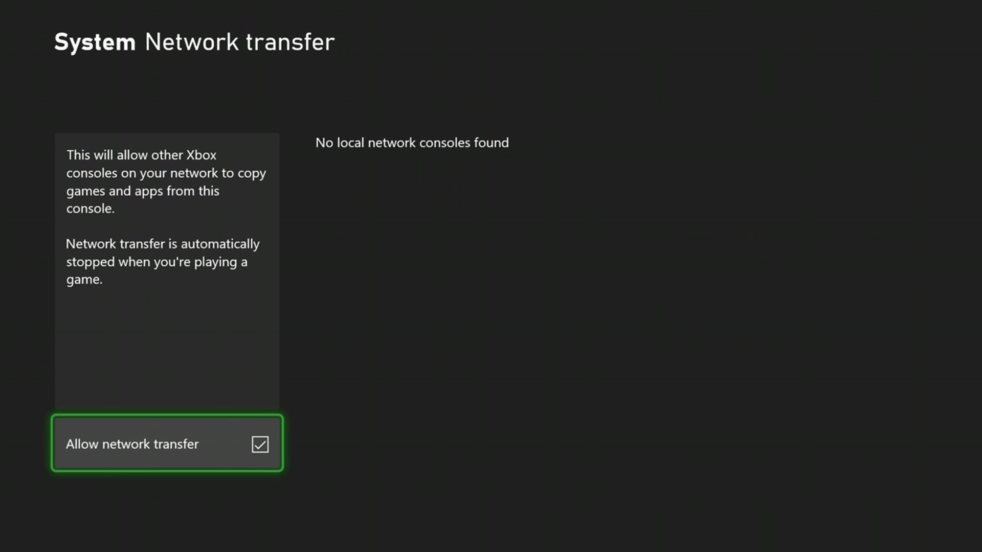 Xbox Network Transfer Nov 2020