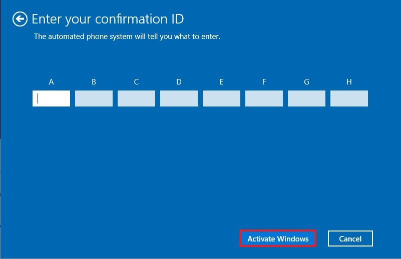 Windows 10 activation with transfer product key