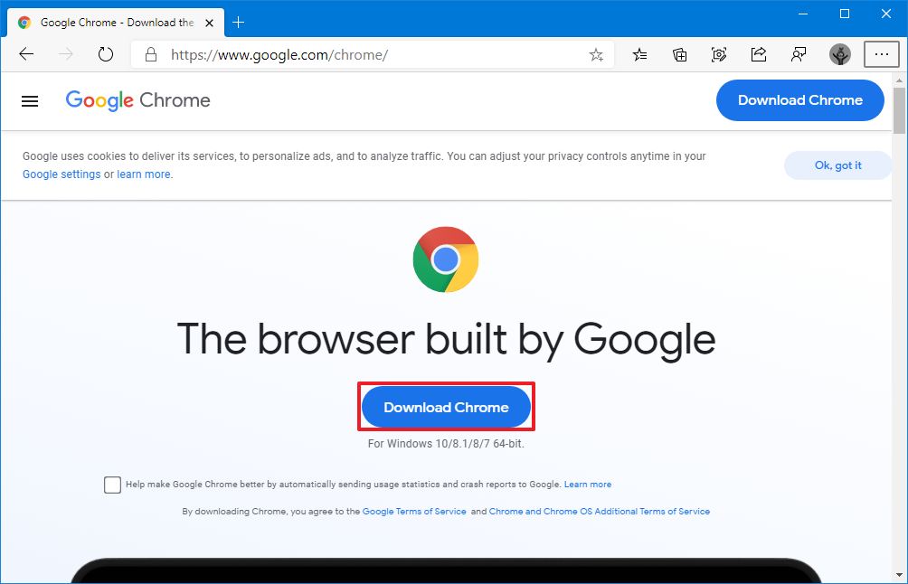 Windows 10 download Google Chrome