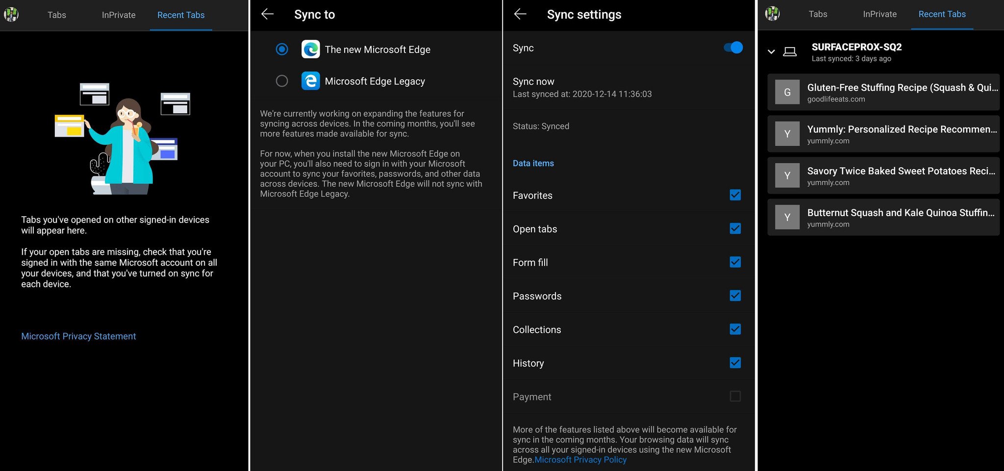 Edge Android Opentabs Sync Screens