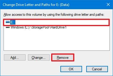 Windows 10 remove drive letter