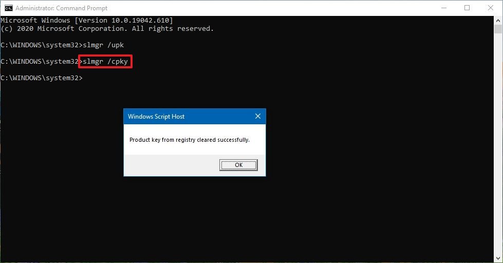 Windows 10 remove license from registry
