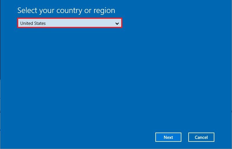 Windows 10 activation region