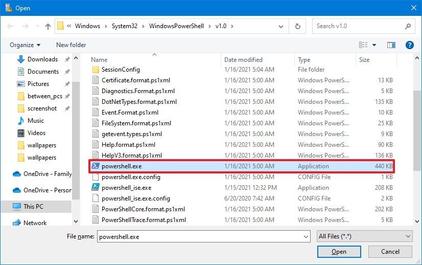 Wyłącz 64-bitowy Powershell w systemie Windows 10