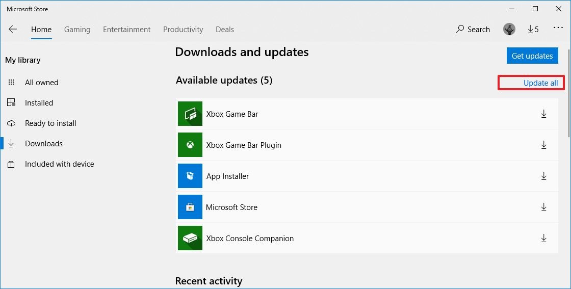 Microsoft Store download app updates