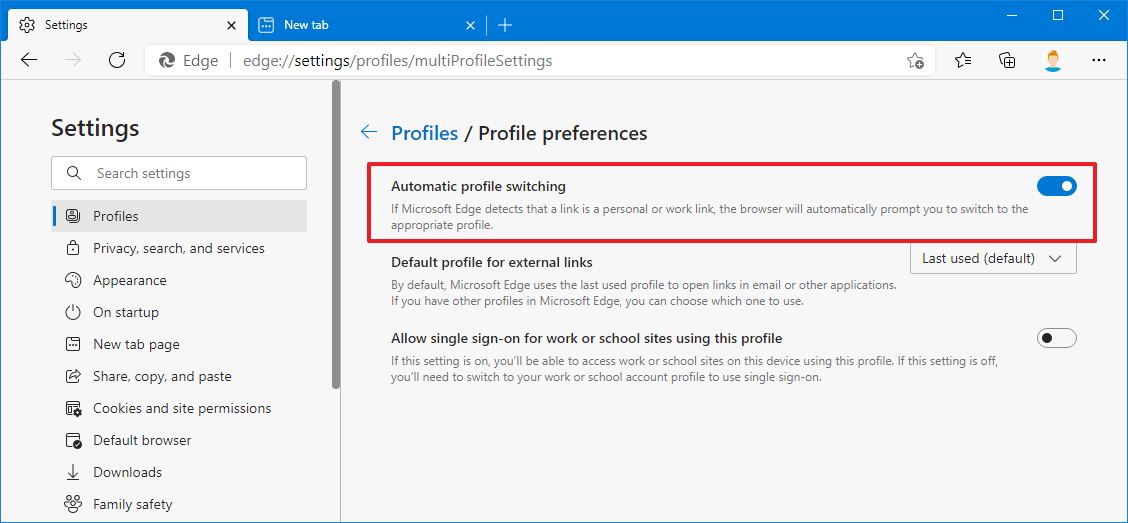 Automatic Profile Switching on Edge