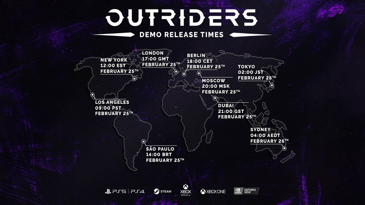 Outriders demo release time