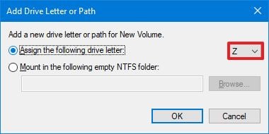 Windows 10 assign drive letter