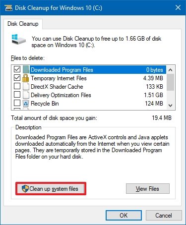 Windows 10 version 21H1 clean up system files