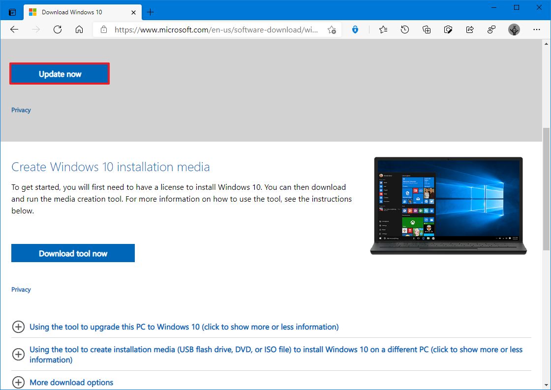 Windows 10 version 21H1 Update Assistant