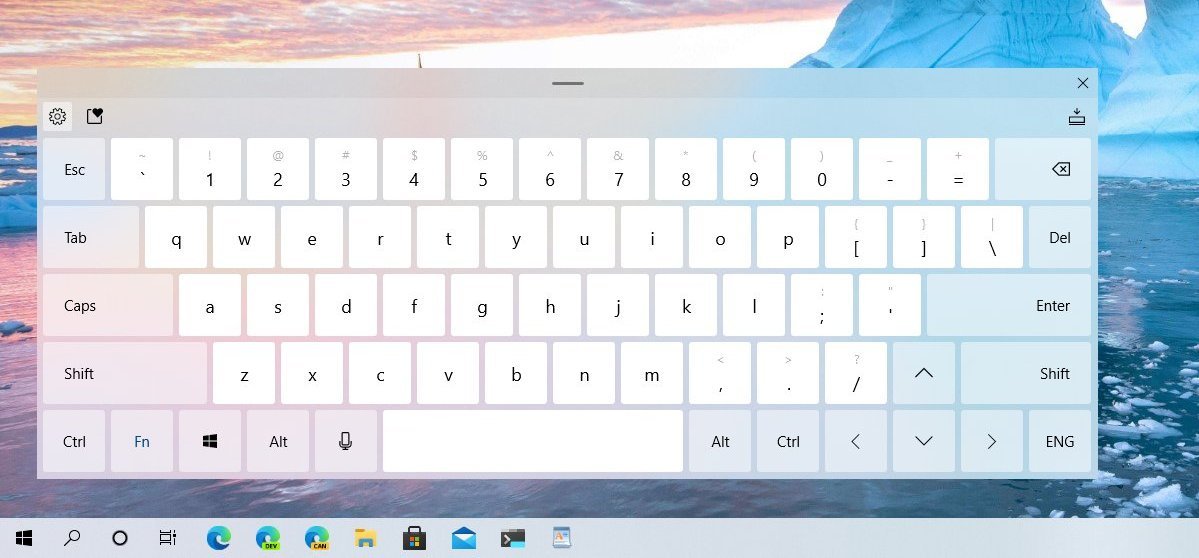 Windows 10 new touch keyboard