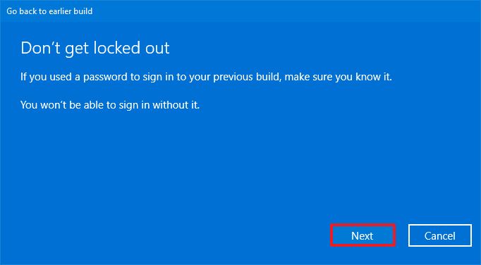 Windows 10 uninstall process password warning