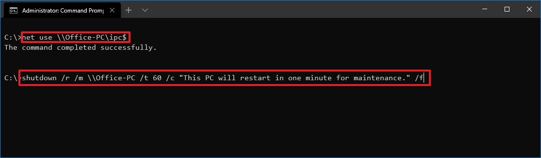 Shutdown remote computer with Command Prompt