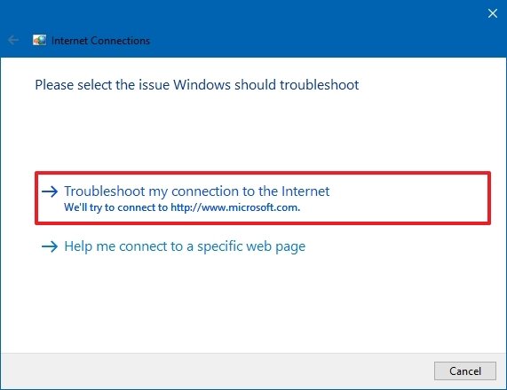 Troubleshoot my connection to the internet