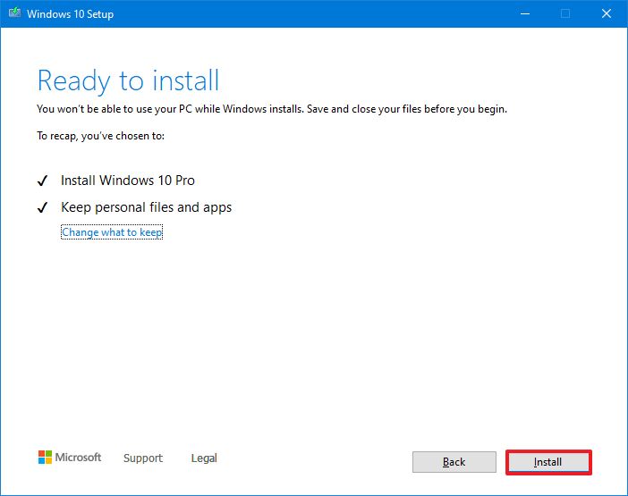 Windows 10 upgrade option with Media Creation Tool