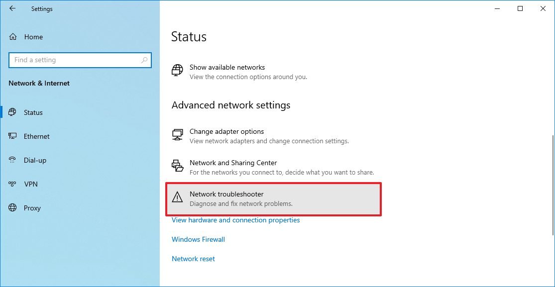 Network troubleshooter fix problems on Windows 10 May 2021 Update