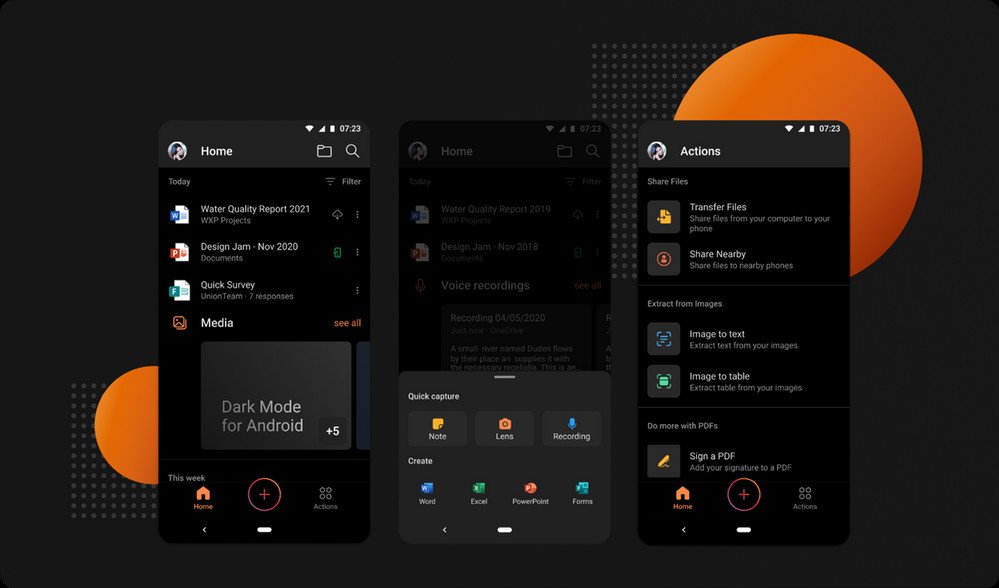 Office Android Dark Mode