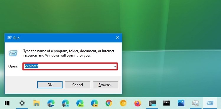 Run command to open File Explorer