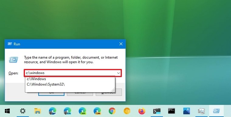 Open Windows folder with Run