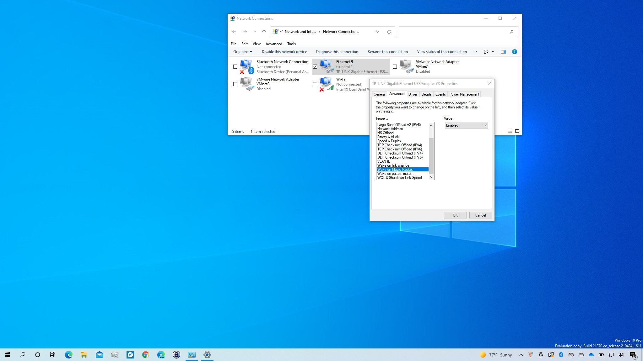 Windows 10 Wake On Lan Settings