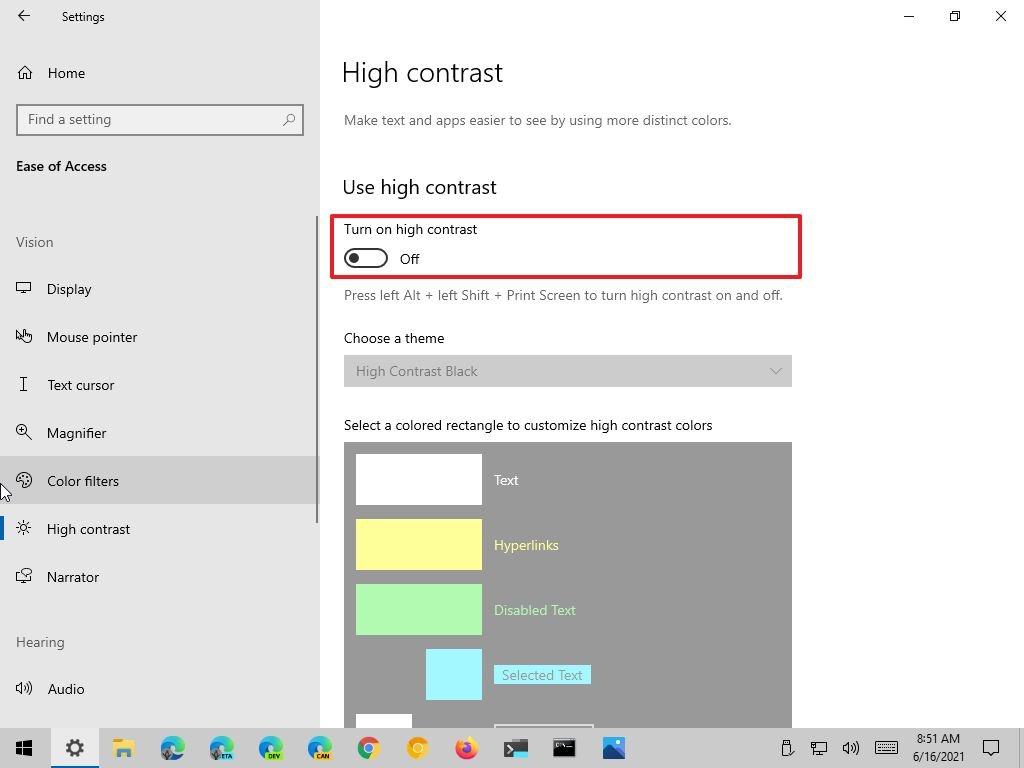 Disable high contrast in Safe Mode
